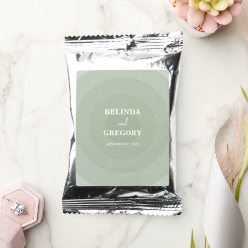 Sage Green Modern Monogram Wedding Coffee Drink Mix