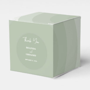 Sage Green Modern Monogram Wedding Favor Boxes