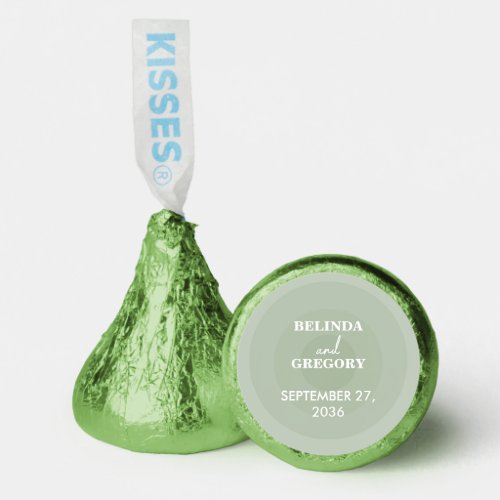 Sage Green Modern Monogram Wedding  Hersheys Kisses