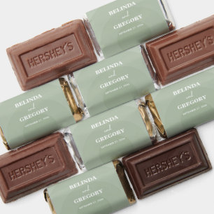 Sage Green Modern Monogram Wedding Hershey's Miniatures