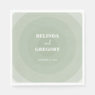 Sage Green Modern Monogram Wedding Napkins