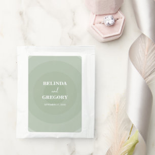 Sage Green Modern Monogram Wedding Tea Bag Drink Mix