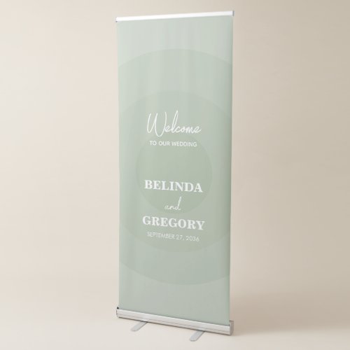 Sage Green Modern Monogram Wedding Welcome Sign