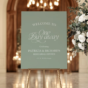 Sage Green Modern Rehearsal Dinner Welcome Sign