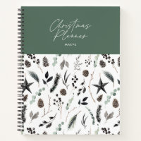 Sage green modern simple elegant script Christmas Notebook