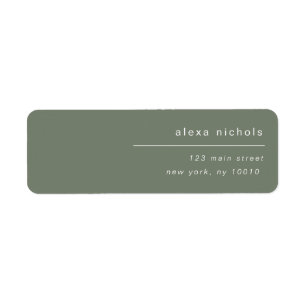 Sage Green Modern Simple Return Address Label
