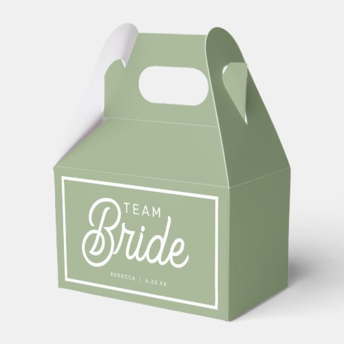 Sage Green Modern Team Bride Custom Favor Box