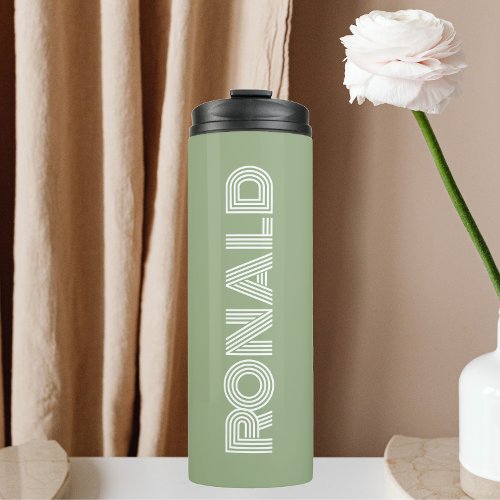 Sage Green Modern Typography Groomsman Thermal Tumbler