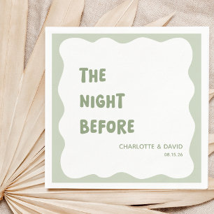Sage Green Modern Welcome Party Rehearsal Dinner Napkins