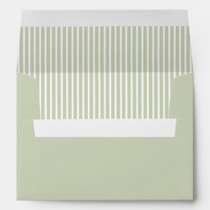 Sage Green Monogram Crest Wedding Envelopes