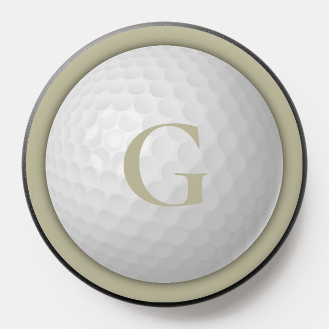 Sage Green Monogram Golf Ball PopSocket (Popsocket)