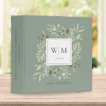 Sage Green Monogram Greenery Wedding Photo Album 3 Ring Binder<br><div class="desc">Botanical watercolor greenery monogram initials sage green wedding photo binder. Personalize with your monogram initials,  special date,  and name to create a beautiful elegant binder that is unique to you. Designed by Thisisnotme©</div>