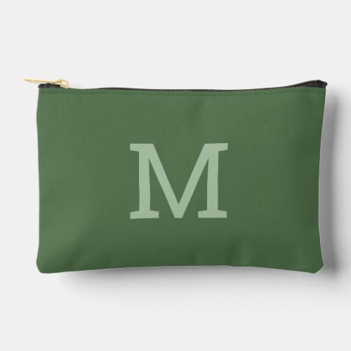 Sage Green Monogram Initial Accessory Makeup Pouch