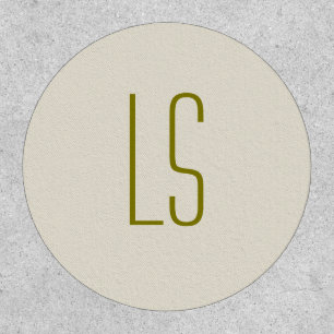 Sage green monogram initial simple patch