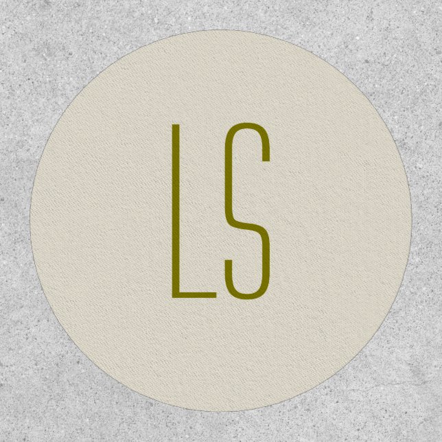 Sage green monogram initial simple patch (Front)