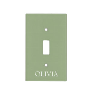 Sage Green Monogram Light Switch Cover