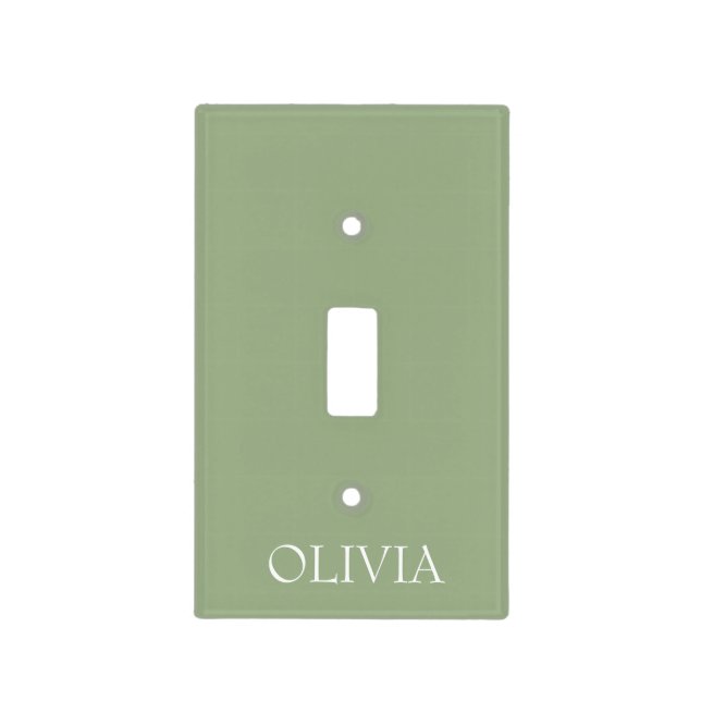 Sage Green Monogram Light Switch Cover (Front)