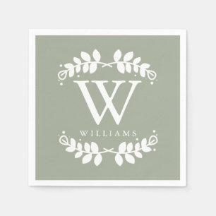 Sage Green Monogram Napkins