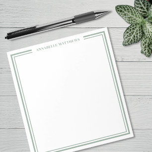 Sage Green Monogram Notepad