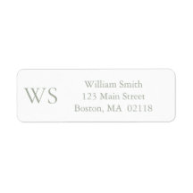 Sage Green Monogram Return Address Label