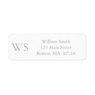 Sage Green Monogram Return Address Label