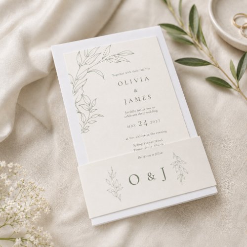Sage Green Monogram Wedding Belly Band