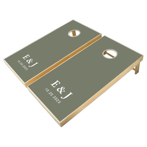 Sage Green Monogram Wedding  Cornhole Set