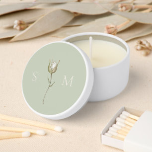 Sage Green Monogram Wedding  Mini Candle Favors