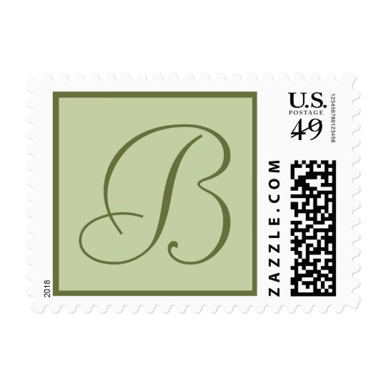 Sage Green Monogrammed Custom Postage Stamp