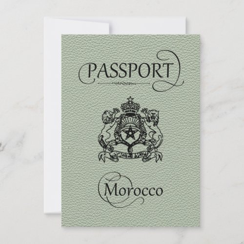 Sage Green Morocco Passport Save the Date Card