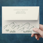 Sage Green Mountain Pine Tree Outdoor Wedding Envelope<br><div class="desc">Sage Green Mountain Pine Tree Minimalist Outdoor Wedding Invitation Envelope. Celebrate your special day with this elegant and beautiful wedding invitation design to beautify your special occasion. All the texts are pre-arranged for you to personalize easily and quickly with your own details.</div>