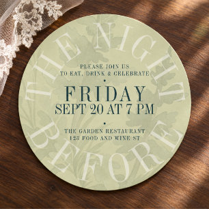 Sage Green Mountain Wedding Rehearsal Dinner Invitation