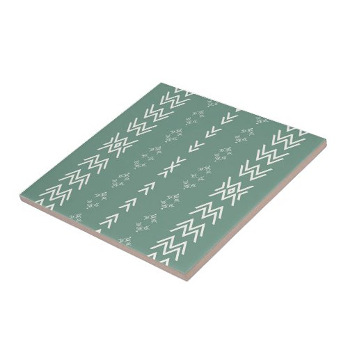 Sage Green Mud_Cloth Ceramic Tile