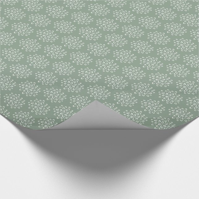 Sage Green Mum Christmas Wrapping Paper (Corner)
