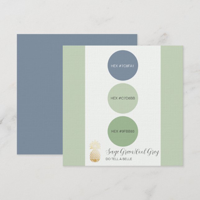 Sage Green Muted Color Palette Card (Front/Back)