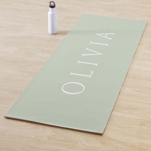 Sage Green name minimalist Aqua Yoga Mat