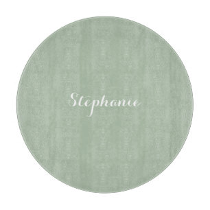 Sage Green Name Modern Elegant Monogram Boho Cutting Board
