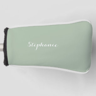 Sage Green Name Modern Elegant Monogram Boho Golf Head Cover