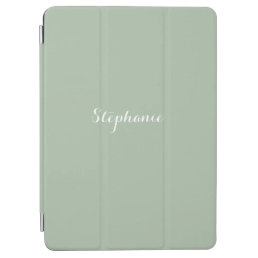 Sage Green Name Modern Elegant Monogram Boho iPad Air Cover