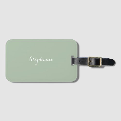 Sage Green Name Modern Elegant Monogram Boho Luggage Tag