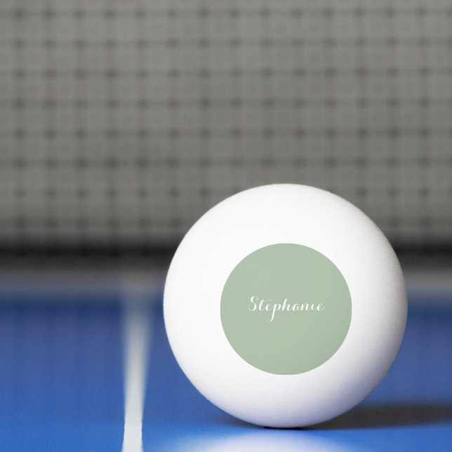 Sage Green Name Modern Elegant Monogram Boho Ping Pong Ball (Net)
