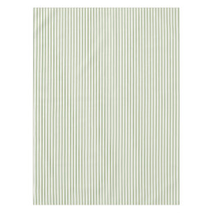 Sage Green Narrow Farmhouse Ticking Stripe Tablecloth