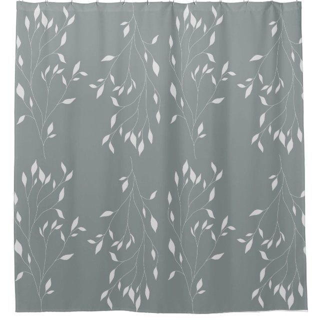 Sage Green Nature Inspired Shower Curtain (Front)