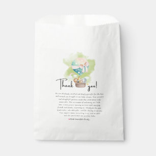 Sage Green Neutral Baby Animal Safari Favor Bag