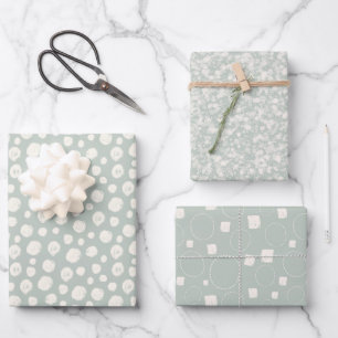 Sage Green Neutral Elegant Chic Abstract Pattern  Wrapping Paper Sheets