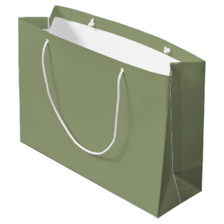 Sage Green Neutral Elegant Solid Plain Color Large Gift Bag