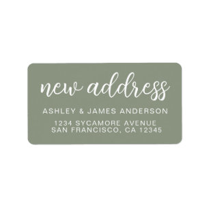 Sage Green New Address Label