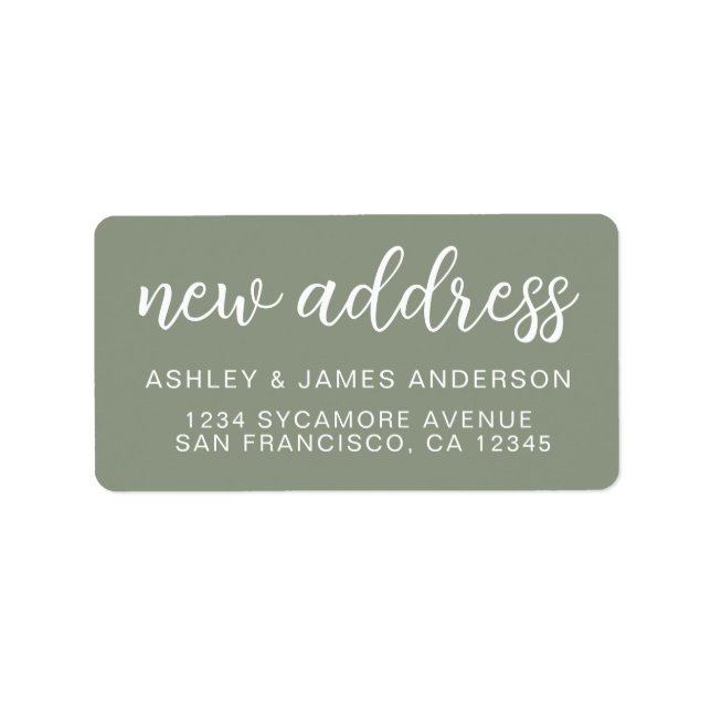 Sage Green New Address Label (Front)