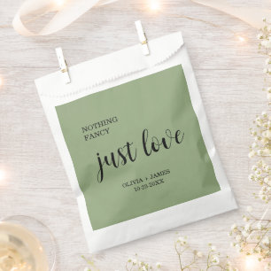Sage Green Nothing Fancy Just Love Wedding   Favor Bag