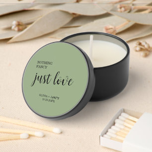 Sage Green Nothing Fancy Just Love Wedding Mini Candle Favors
